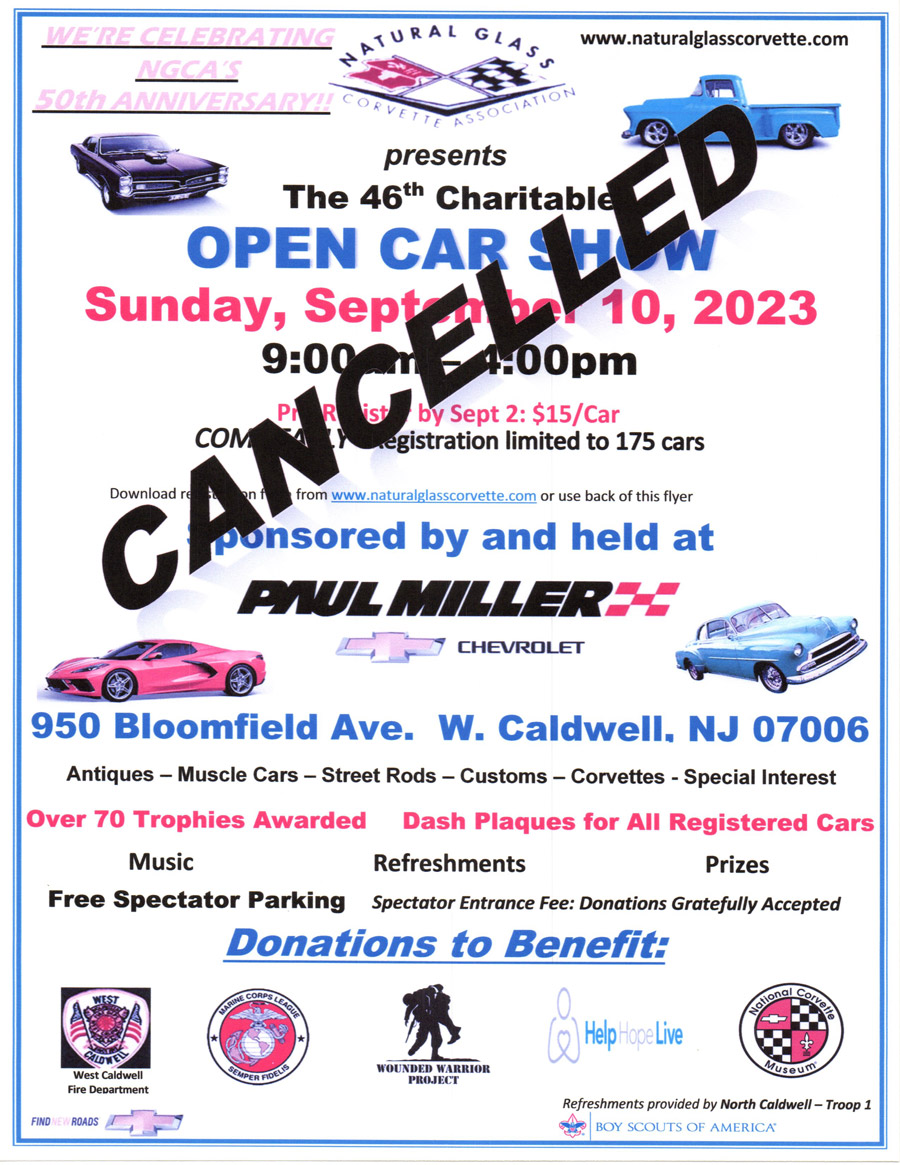 46th Annual Charitable Open Car Show Flyer has been canceled